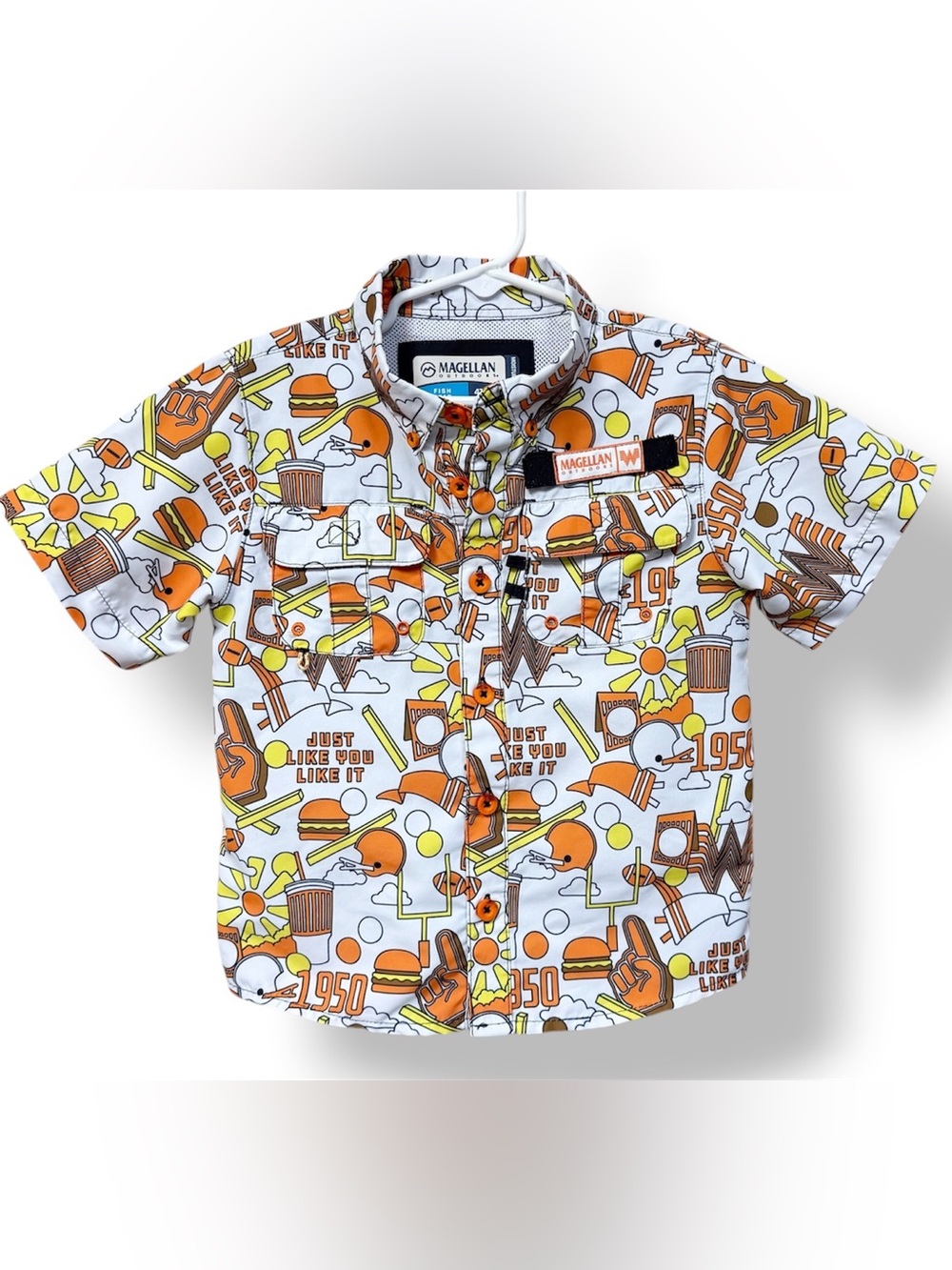 Magellan Outdoors x Whataburger Fish Gear Shirt Toddler 4T Button Up